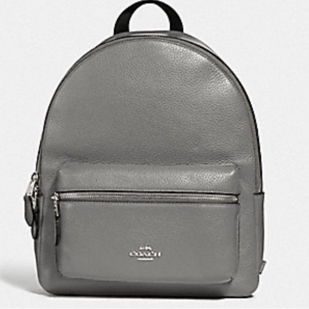 Coach MEDIUM CHARLIE BACKPACK Purse Bag Heather Gray Silver